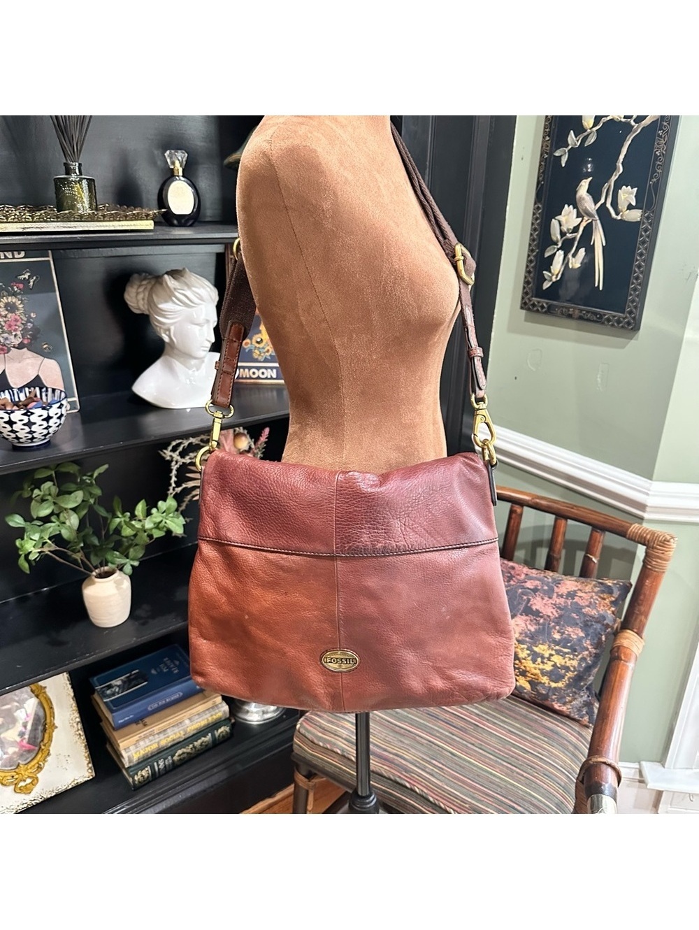 Fossil Vintage Reissue Leather Satchel – Two-Tone Brown, Explorer Collection